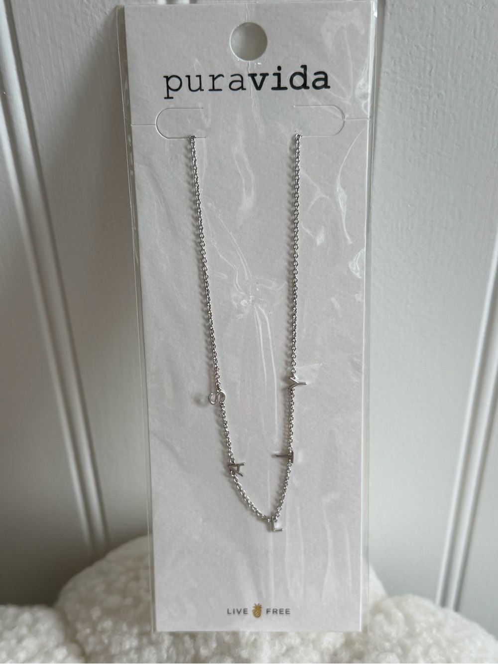 Pura Vida Silver SALTY Necklace - 14 inch chain with 3 inch extension